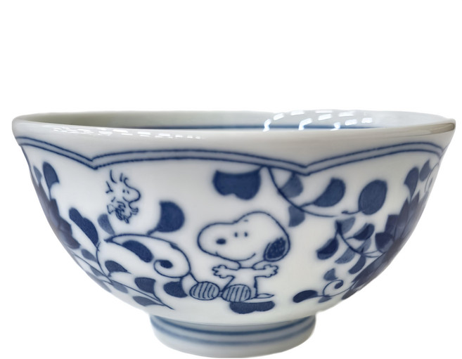 kanesho 金正陶器 陶瓷碗 約11X6CM 日本產, Snoopy 藍色 + 白色, 1個