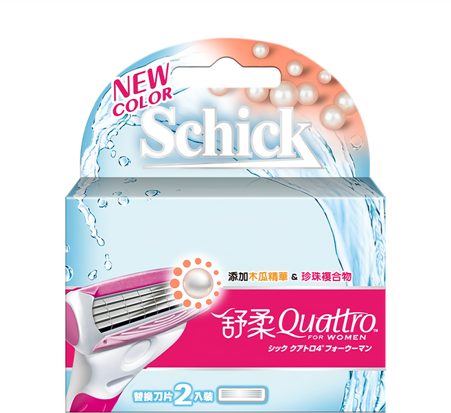 Schick 舒適牌 舒柔仕女除毛刀片, 2個, 1盒
