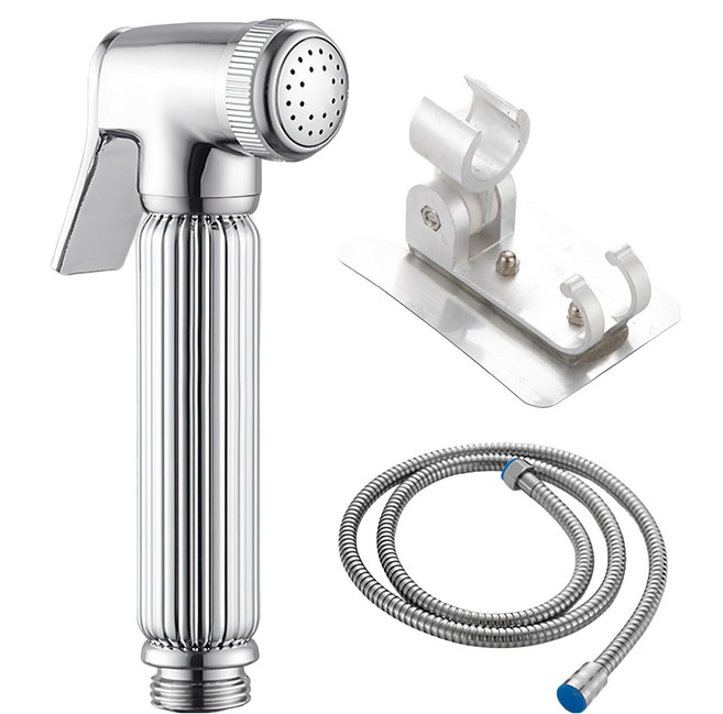 YUNMI 衛浴增壓馬桶噴槍沖洗器組 合金款, 銀色, 1組