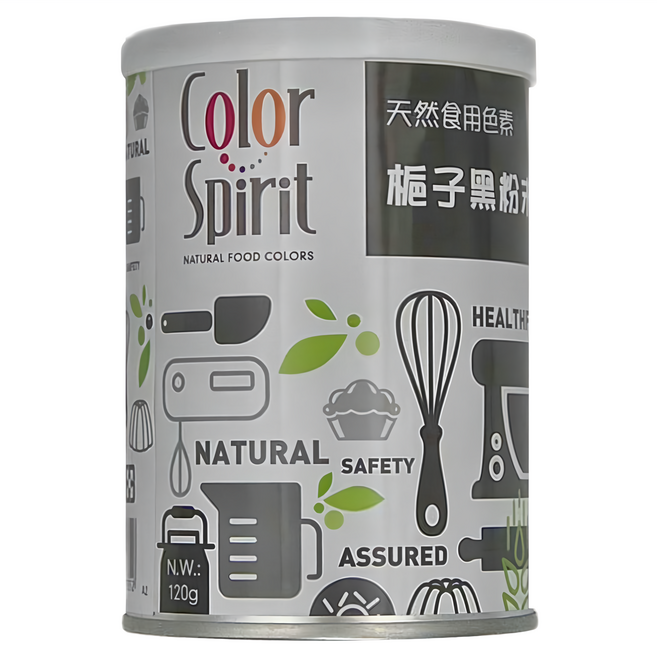 Color Spirit 梔子黑色素粉末, 120g, 1罐