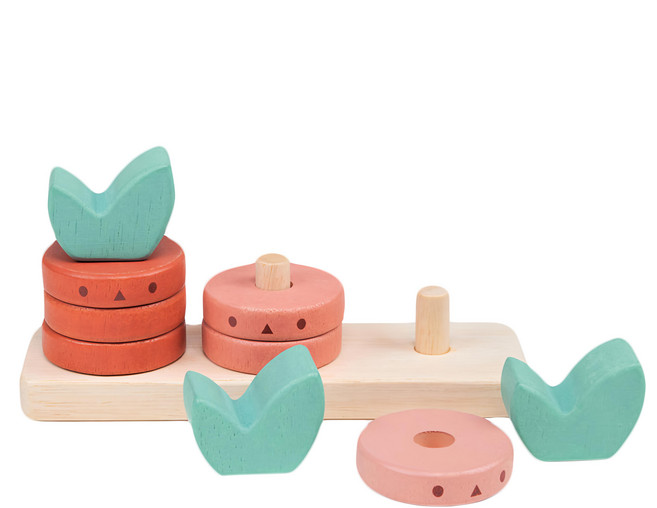mentari 紅蘿蔔疊疊樂套裝 MT7108 12個月以上 橡膠木, 1組