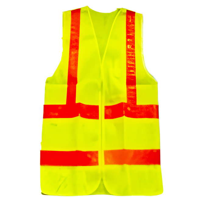 反光背心拉鍊式 附口袋, 黃色 + 橘色, 1件