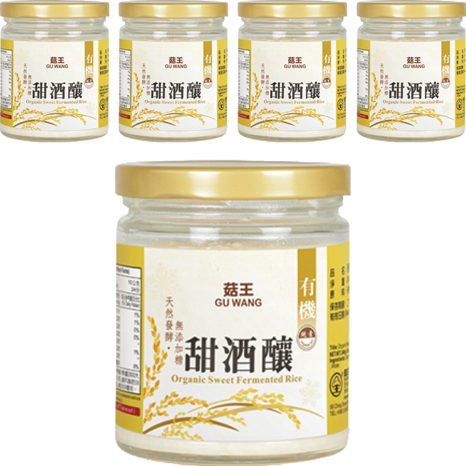 菇王 有機甜酒釀, 240g, 5罐