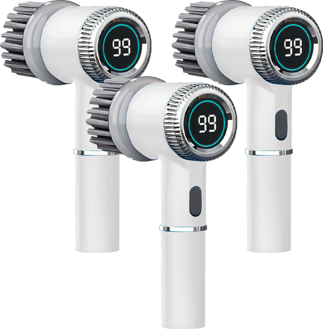 小麥購物 電動清潔刷 附5種刷頭 + USB充電線 C570 典雅白 497g, 3組
