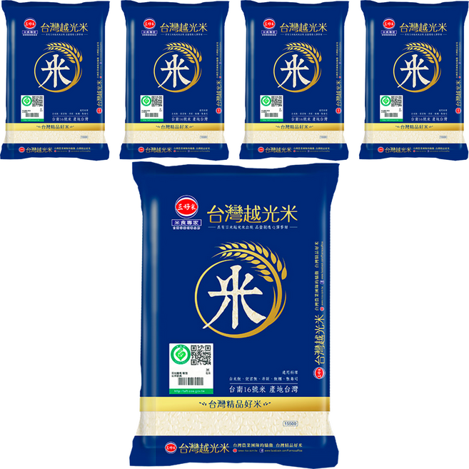 三好米 履歷台灣越光米, CNS一等, 1.5kg, 5包