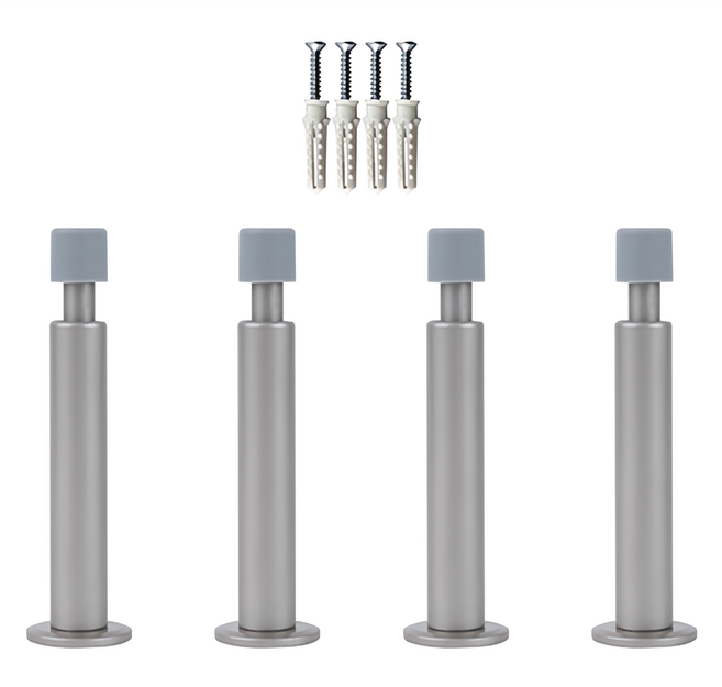 철물파크 스프링 도어 완충 방문 막대 스토퍼 4개입 세트 + 피스 칼블럭 그레이, 1세트