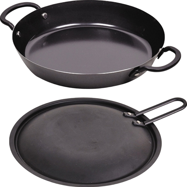 PEARL LIFE 珍珠金屬 日本製雙耳鑄鐵平底鍋, 20cm, 1個