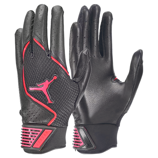 NIKE 耐吉 JORDAN 喬丹 FLY SELECT 打擊手套, 黑色 + 紅色, 1雙