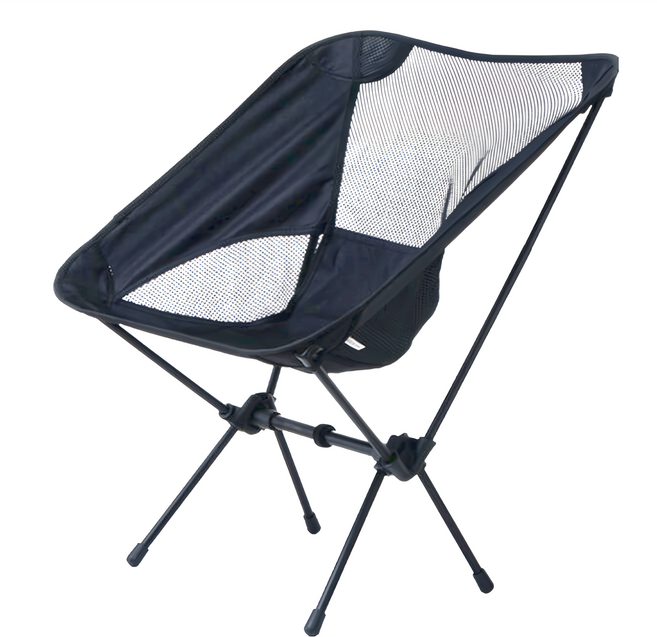 AMOS 亞摩斯 鐵管可拆收納月亮椅 YAW014BK 附提袋, 黑色, 1個