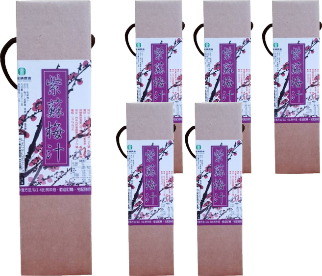埔里鎮農會 紫蘇梅汁, 600ml, 6瓶