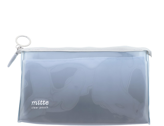 sun-star mitte 幻彩柔漾萬用收納筆袋 多層收納 半透明設計, 1個, 灰雲