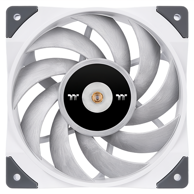 thermaltake 曜越 鋼影 TOUGHFAN 12高風壓靜音風扇單顆包 120 x 120 x 25mm 212.5g, CL-F117-PL12WT-A, 白色, 1個