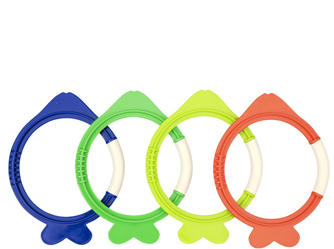 Bestway 小魚戲水玩具4件組, 魚造型 多色, 1組