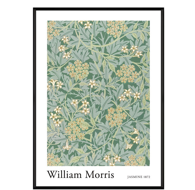 BOLUO GALLERY 菠蘿選畫所 William Morris 茉莉花 掛畫 BFSP3410B, 黑框