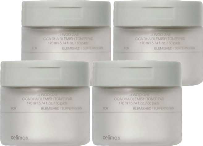 celimax BHA 積雪草舒緩爽膚棉 170ml, 60片, 4罐