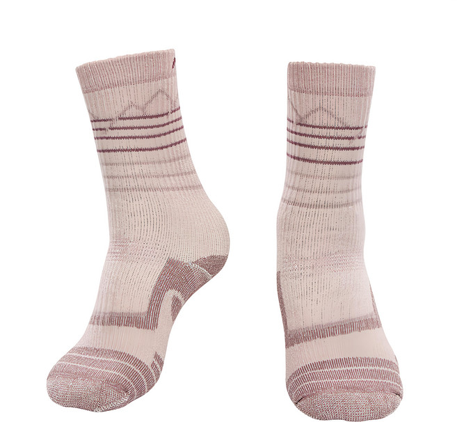 ATUNAS 歐都納 中筒厚底羊毛襪 A1ASGZ04N 霧粉色 羊毛保暖 登山健行襪, 1雙