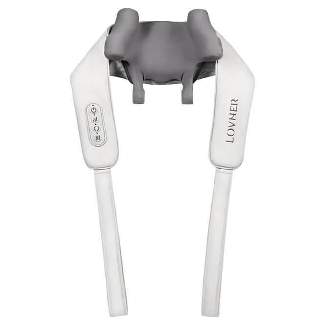 LOVHER 樂禾製品 鬆頸帶 免手持肩頸按摩器, LH-AZ039, 白灰色