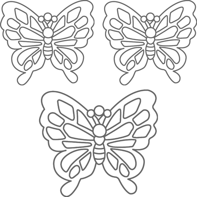 AMOS 阿摩司 壓克力模型版 小, 蝴蝶 透明色, 3個