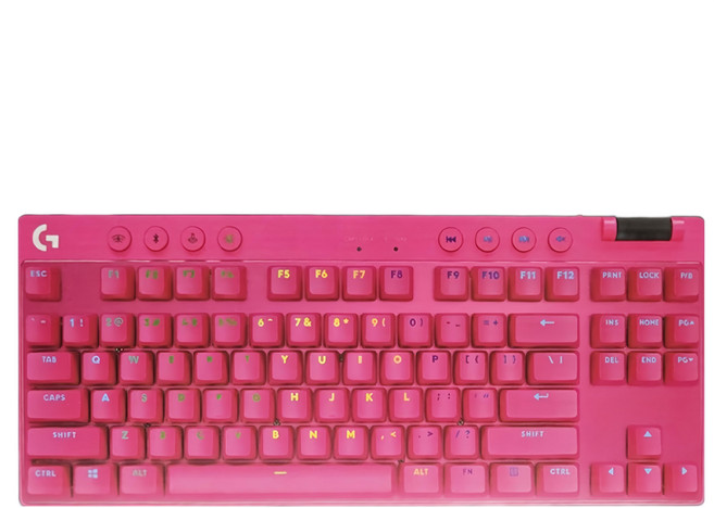 logitech G 羅技G PRO X 藍牙機械式 TKL鍵盤, 魅力桃, 1個, G PRO X LIGHTSPEED TKL, 茶軸