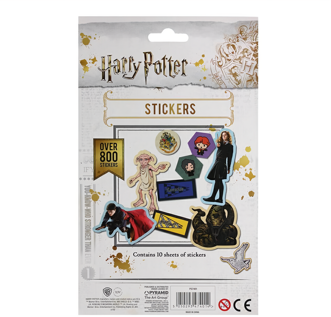 PYRAMID INTERNATIONAL 哈利波特 英國進口 貼紙組 內含10張貼紙, 多色, 1組