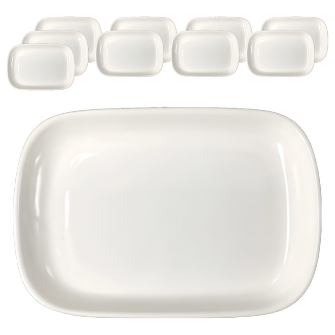 TATUNG 大同磁器 四方長皿, 白色, 10個