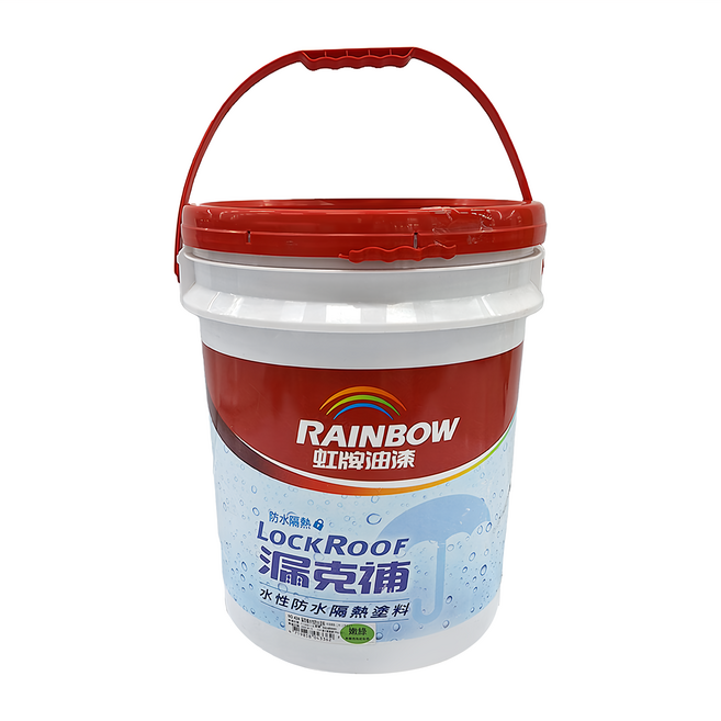 RAINBOW 虹牌油漆 NO.424 漏克補水性防水隔熱塗料, 嫩綠色, 18.925L, 1桶