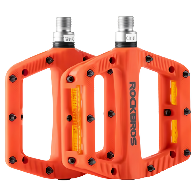 ROCKBROS 洛克兄弟 寬型輕量踏板, 1套, 亮橘色