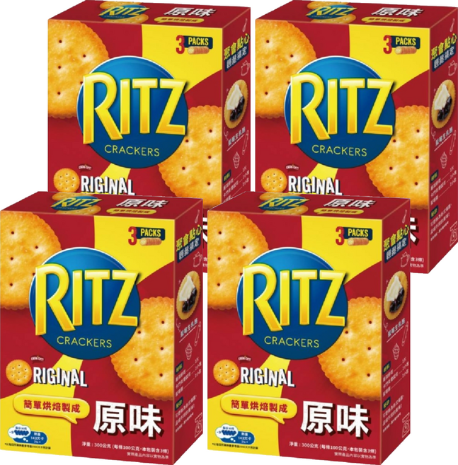 RITZ 麗滋 餅乾 原味 3條, 300g, 4盒