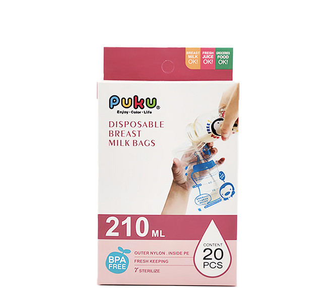 PUKU 藍色企鵝 母乳儲存袋 210ml, 20入, 1盒