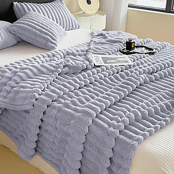 抗靜電雙面兔絨毛雙人毯被