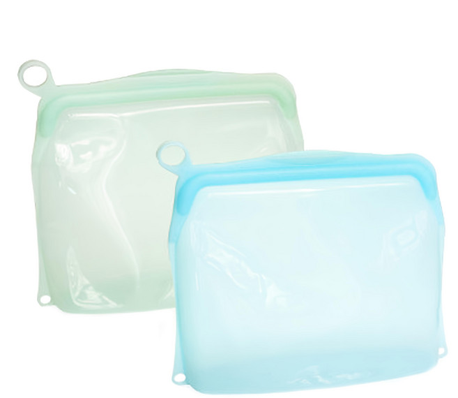 OUTSY 可密封 果凍QQ 矽膠食物夾鏈袋 顏色隨機 180g 500ml, 18.8 x 4.6 x 16.5cm, 2個, 1組