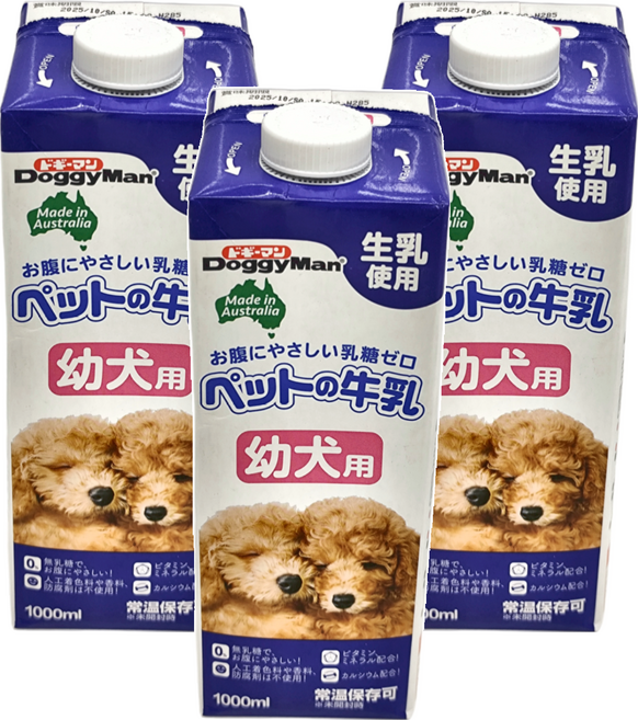 DoggyMan 多格漫 澳洲犬用牛奶 幼犬用, 3瓶, 1000ml, 牛奶