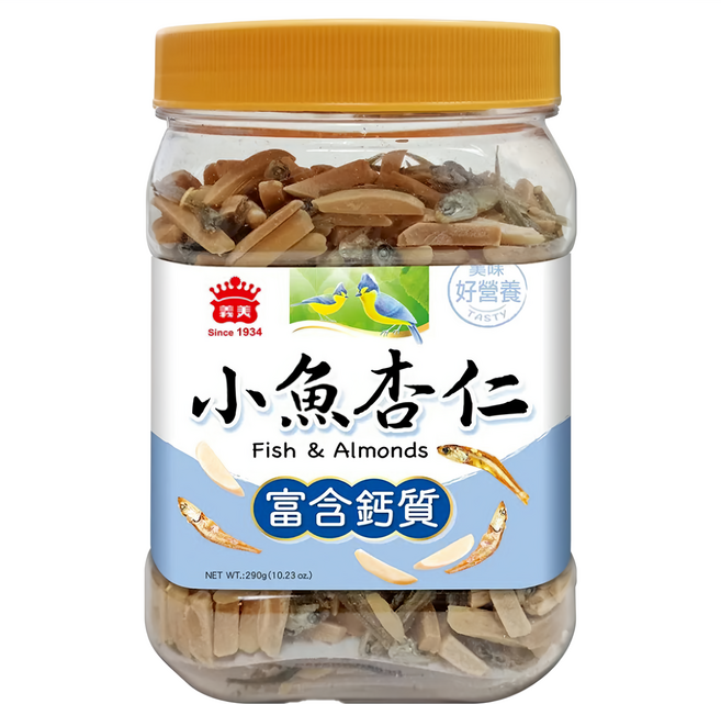 義美 小魚杏仁, 290g, 1罐