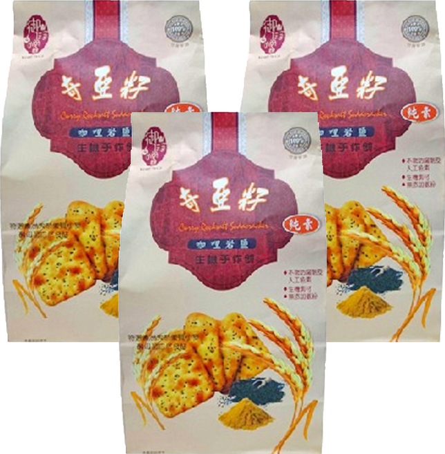 膳體家 奇亞籽 咖哩岩鹽手作餅, 270g, 3包