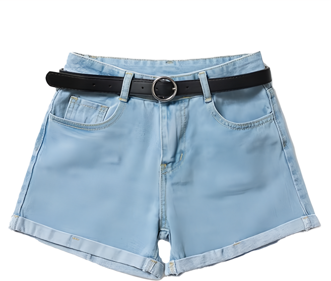 葉子小舖 高腰牛仔短褲 不含腰帶