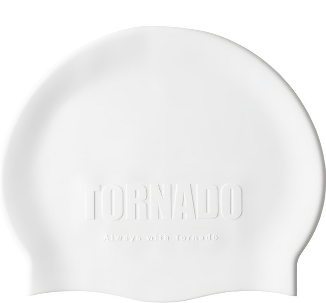 Tornado 浮雕矽膠泳帽 TC2000, 1個, 白色