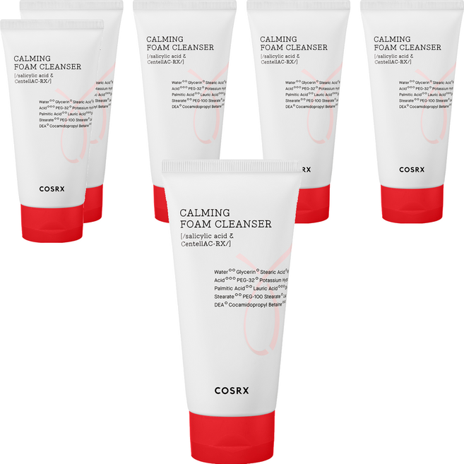 COSRX 台灣公司貨 AC Collection 舒緩泡沫洗面乳 水楊酸和積雪草, 150ml, 6條