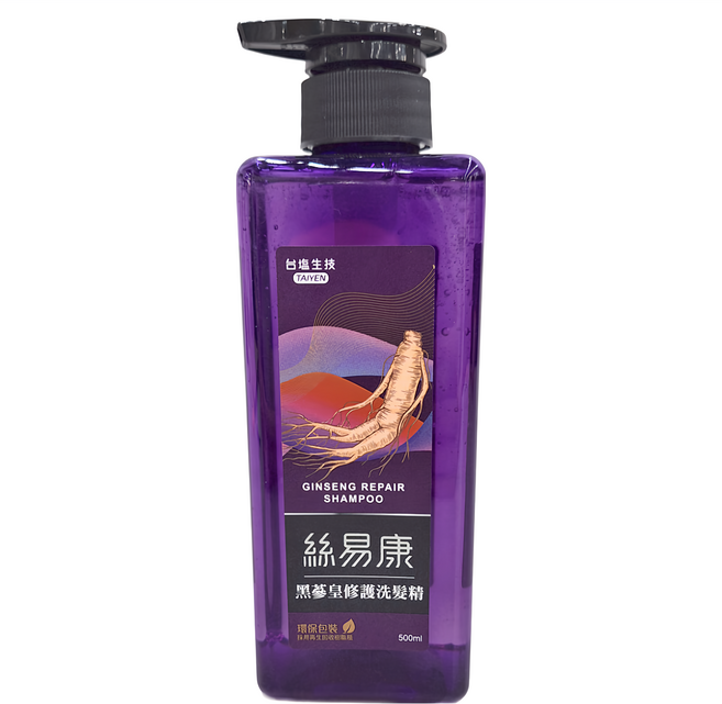 TAIYEN 台塩生技 絲易康黑蔘皇修護洗髮精 500ml, 1瓶