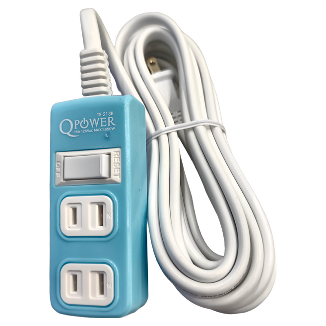 Tyson 太順電業 QPOWER 太超值 1切3座2P延長線插座 TS-213B, 4.5m, 碧藍色, 1條