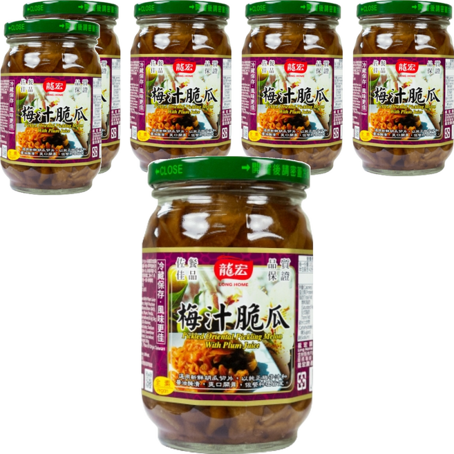 龍宏 梅汁脆瓜, 410g, 6罐