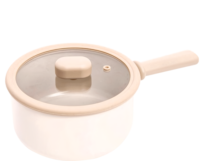 NEOFLAM 經典Chouchou系列 18cm 單柄湯鍋 玻璃蓋 不挑爐具 奶杏色 台灣公司貨 1個