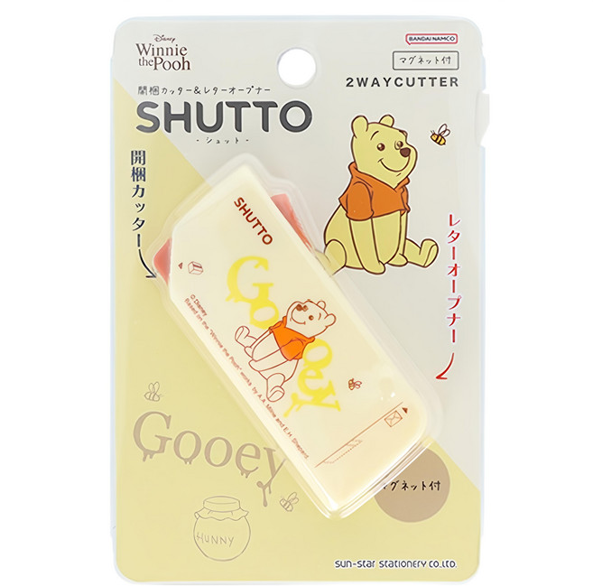 sun-star SHUTTO 多功能磁吸攜帶型開箱拆信刀, 大眼維尼, 1個