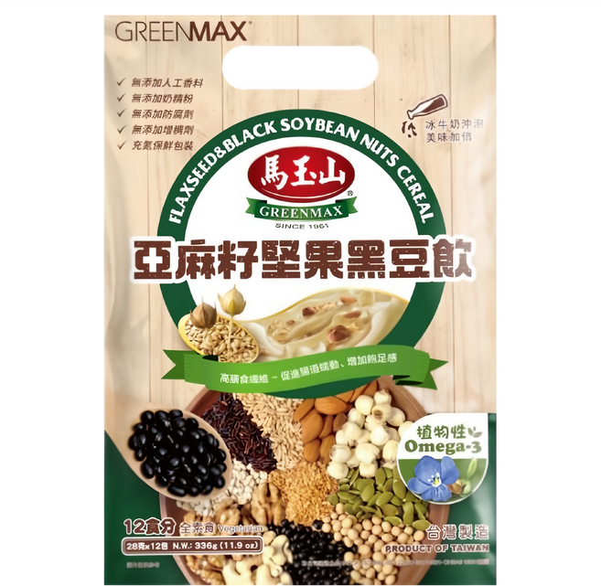 馬玉山 亞麻籽堅果黑豆飲, 336g, 1袋