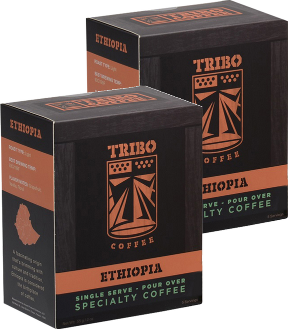 TRIBO COFFEE 濾掛式咖啡 衣索比亞 西達摩 淺焙, 11g, 5包, 2盒