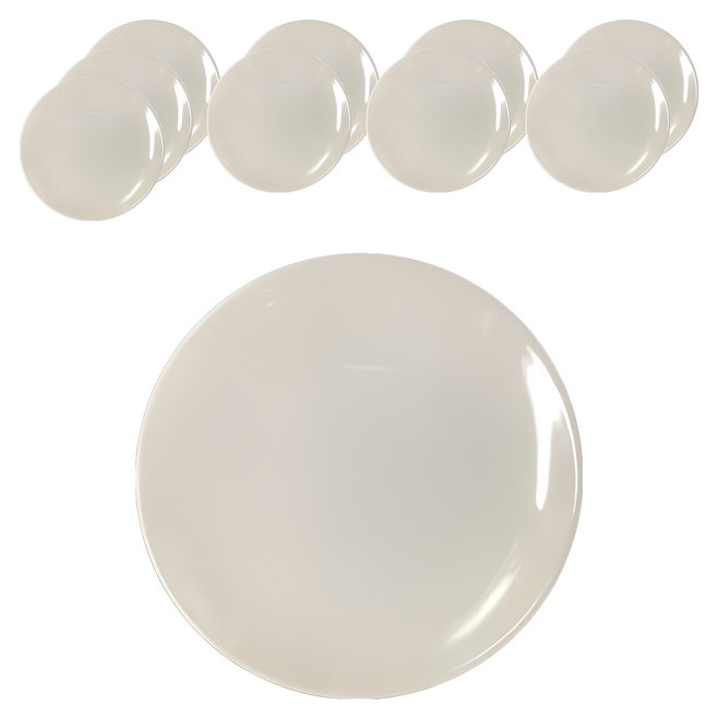 TATUNG 大同磁器 圓皿, 白色, 10個