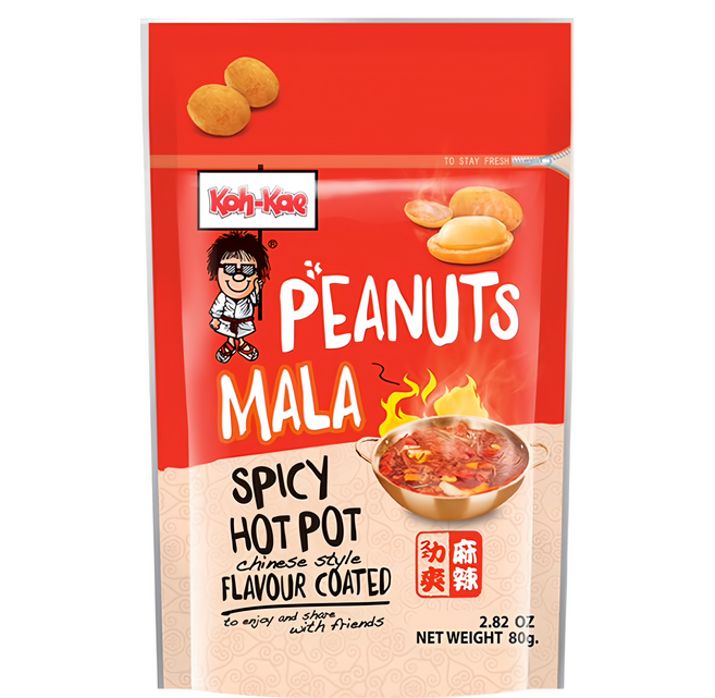 Koh-Kae 大哥 麻辣味花生豆, 80g, 1包