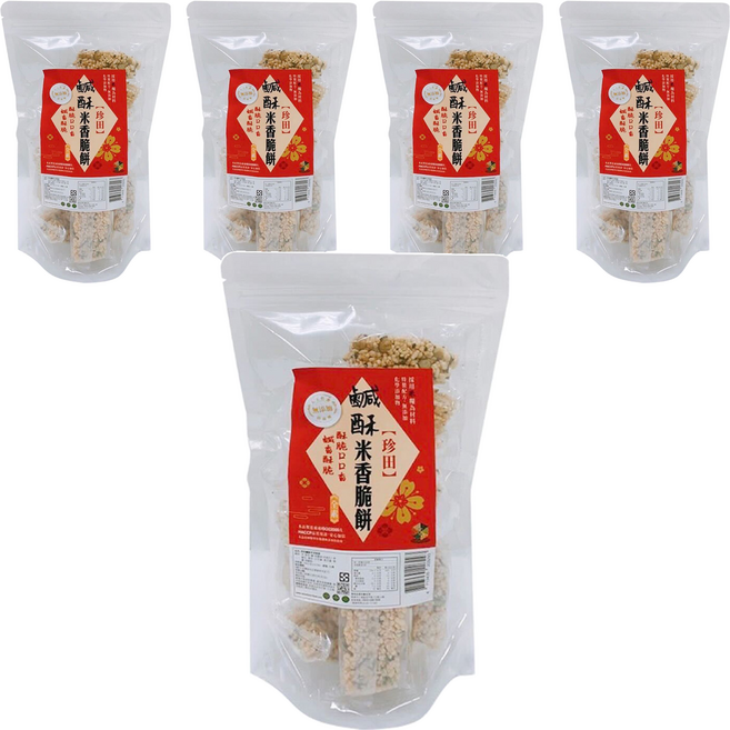 珍田生機 鹹酥米香脆餅, 190g, 5袋
