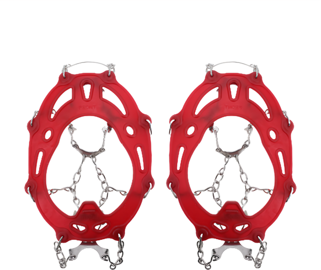 comet 戶外防滑鍊爪 附魔鬼氈 2個 + 收納袋, 紅色
