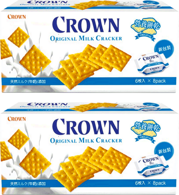 CROWN 皇冠 營養餅乾 原味 天然牛奶添加, 200g, 2盒
