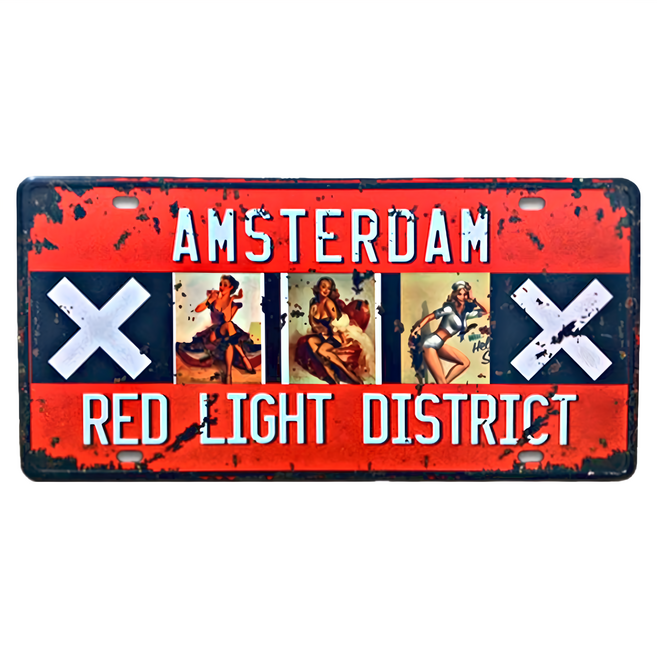 OPUS LOFT 純真年代 仿舊鐵皮車牌 TP-104 阿姆斯特丹 紅燈區 裝飾